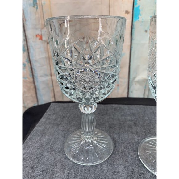 Libbey Glass Company Hobstar Pattern  (2) 12oz Clear   Glass - Picture 5 of 6